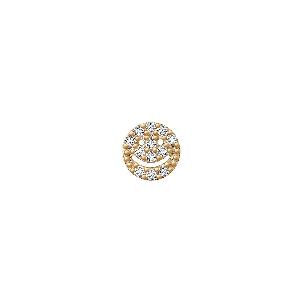 SKINNY SILVER HAPPY FACE CHARM (YELLOW)