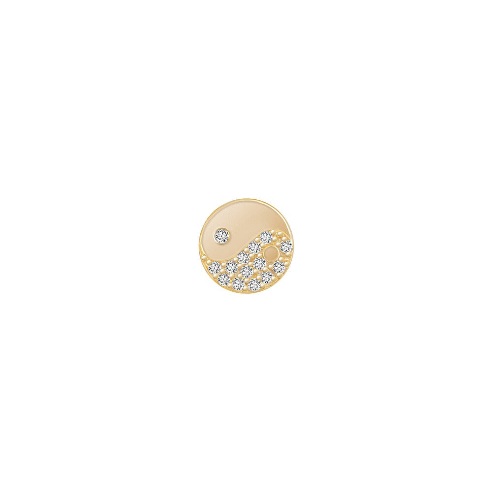 SKINNY SILVER YIN YANG CHARM (YELLOW)