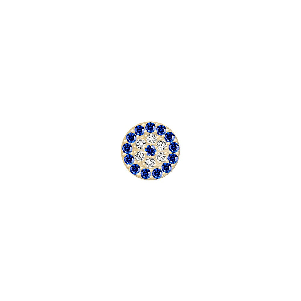 SKINNY SILVER EVIL EYE CHARM (YELLOW)