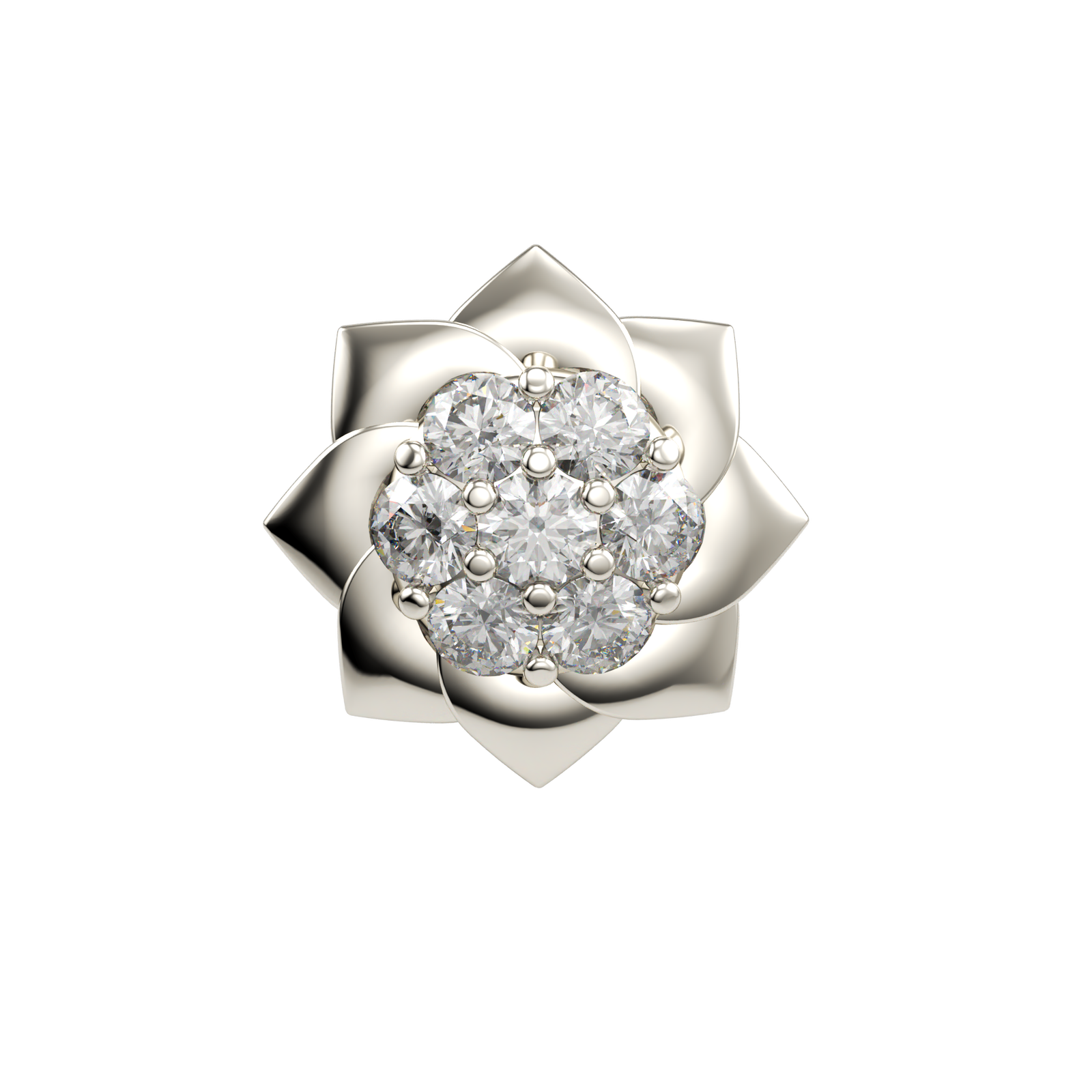 SKINNY SILVER SUNFLOWER CHARM (WHITE)