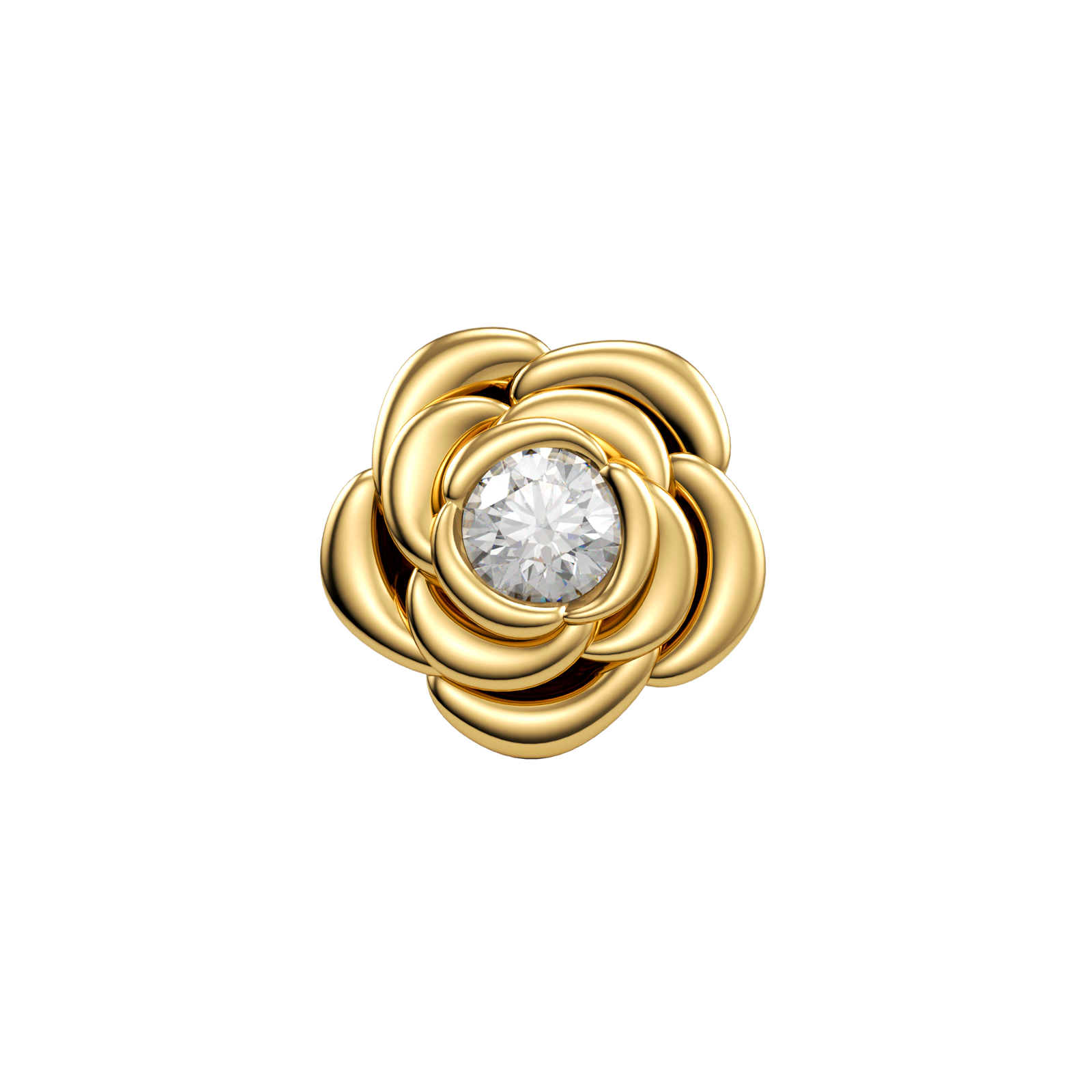 SKINNY SILVER ROSE  CHARM (YELLOW)
