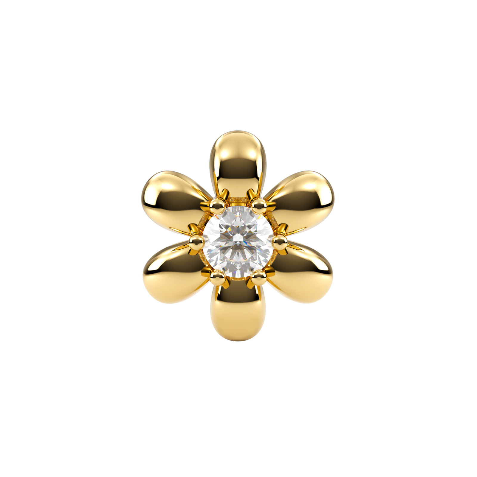 SKINNY SILVER DAISY CHARM (YELLOW)
