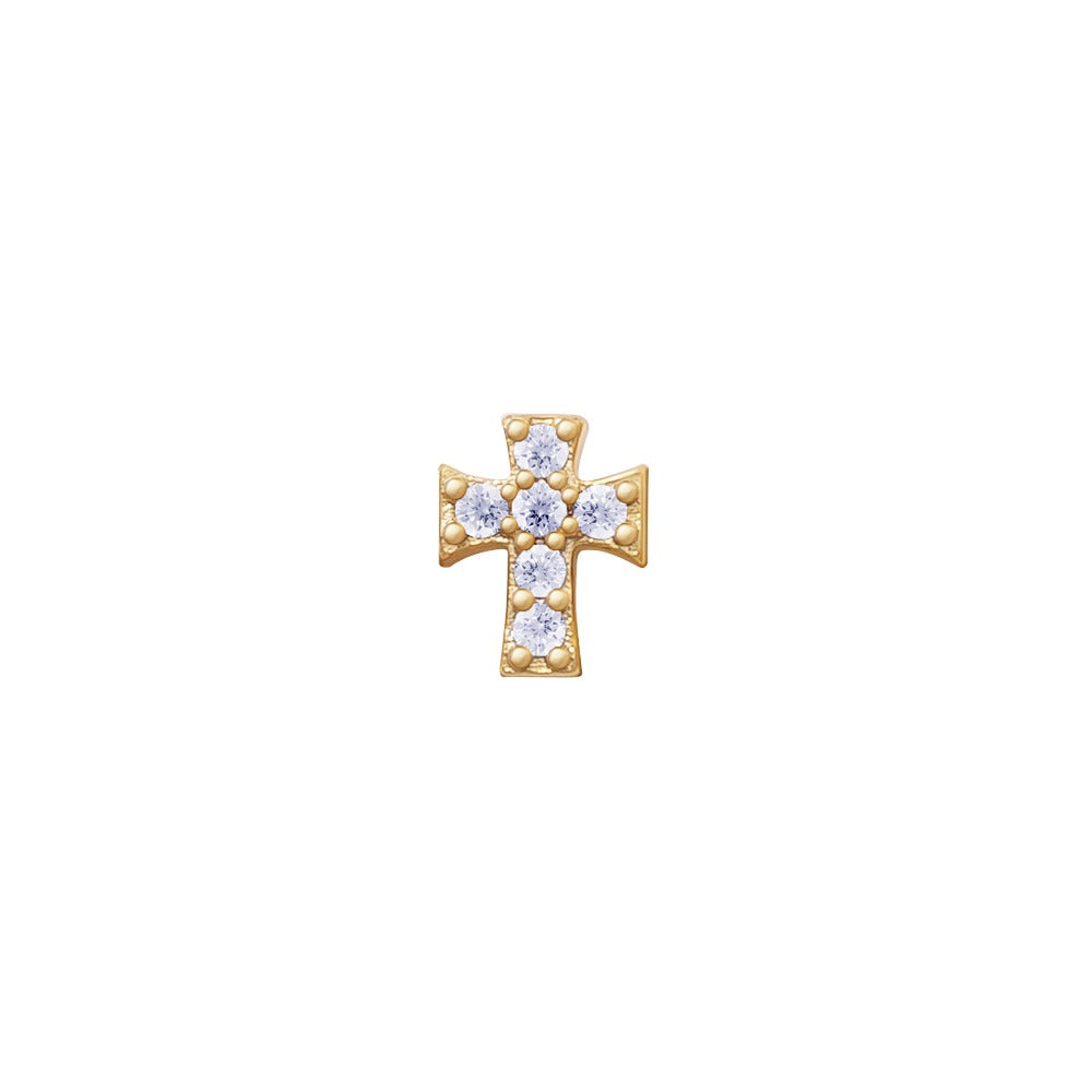 SKINNY CROSS CHARM (YELLOW)