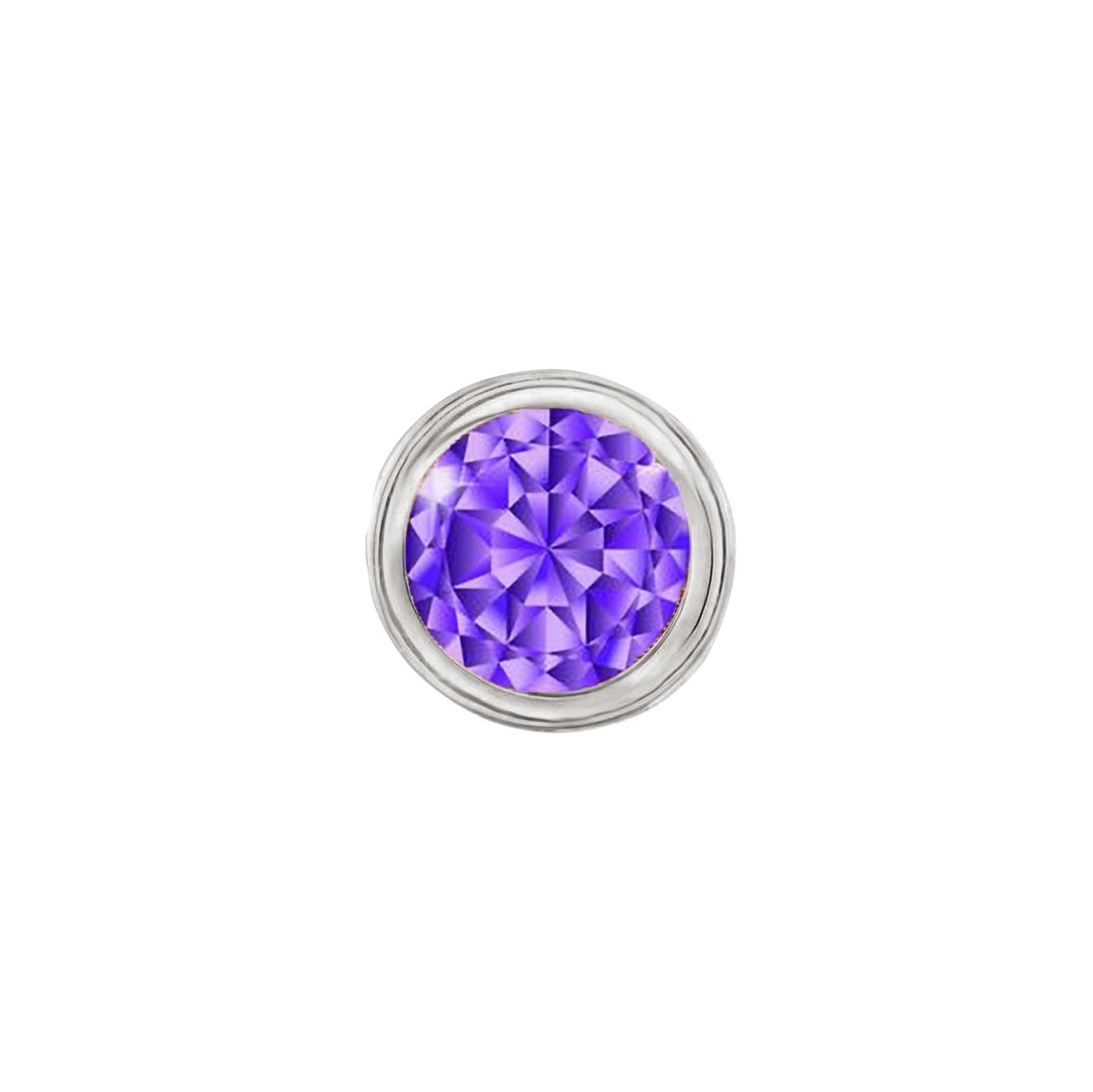 SKINNY SILVER FEBRUARY CHARM (WHITE)