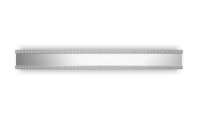 LARGE PAVE SKINNY SILVER BANGLE (WHITE)