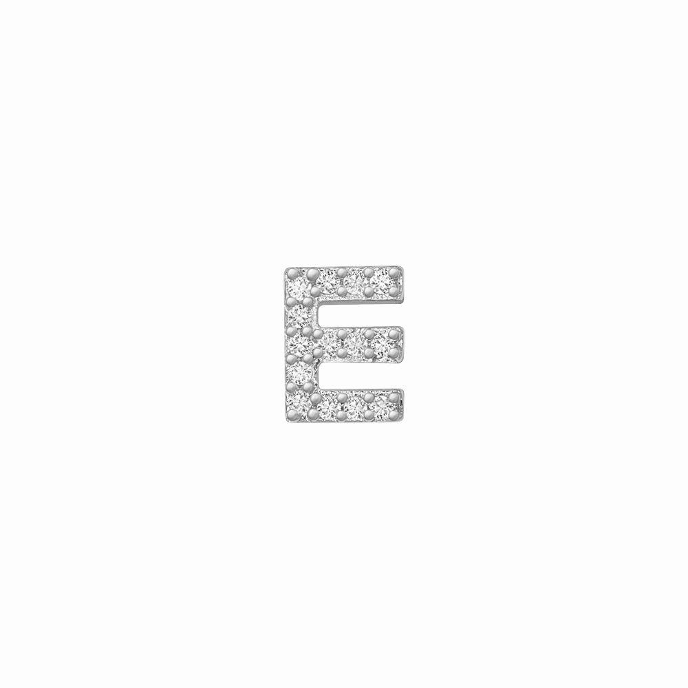 SKINNY SILVER E CHARM (WHITE)