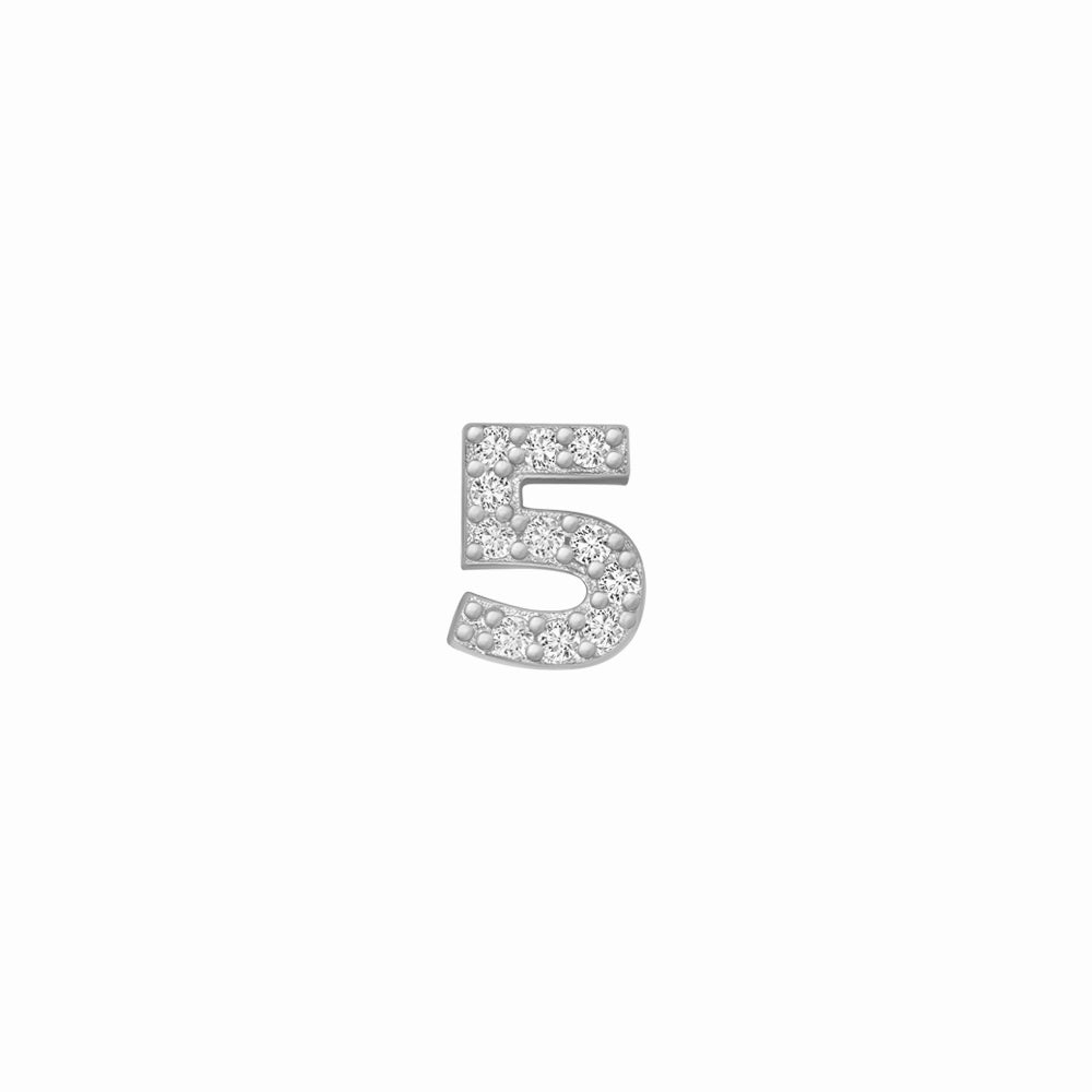 SKINNY SILVER 5 CHARM (WHITE)