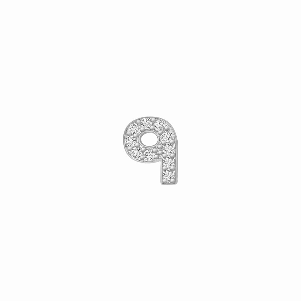 SKINNY SILVER 9 CHARM (WHITE)
