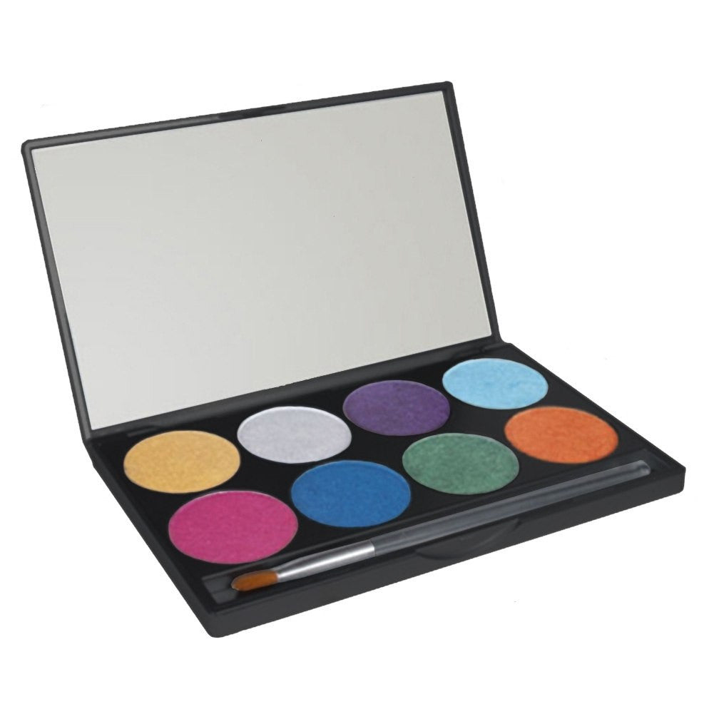 Mehron Paradise 8 Color Brilliant Metallic Palette 808-R