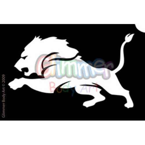 Glimmer Body Art Mighty Lion Glitter tattoo Stencils (5/pack)