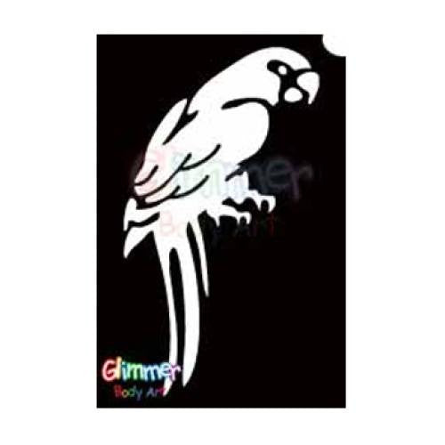 Glimmer Body Art Parrot Glitter Tattoo Stencil Stencils (5/pack)