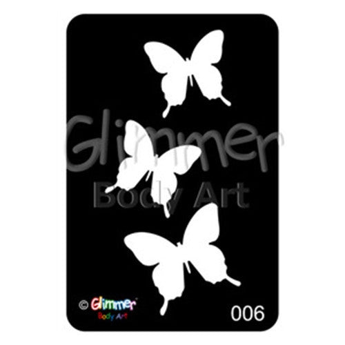 Glimmer Body Art Cascading Butterflies Stencils (5/pack)