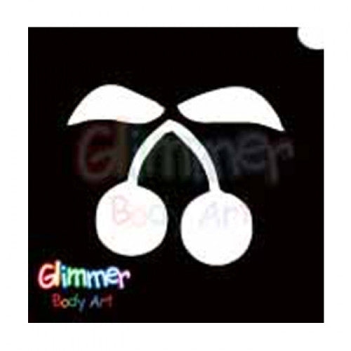Glimmer Body Art Cherries Glitter tattoo Stencils (5/pack)