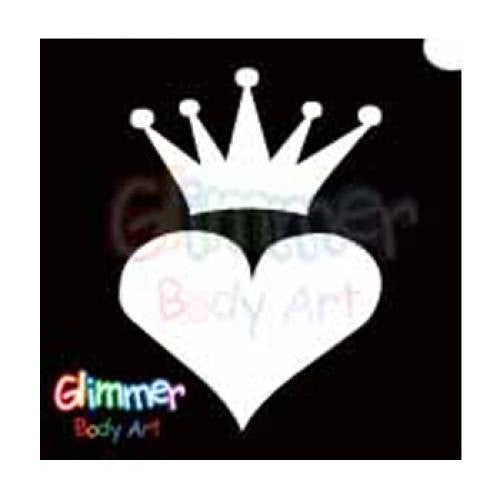 Glimmer Body Art Crowned Heart Stencils (5/pack)