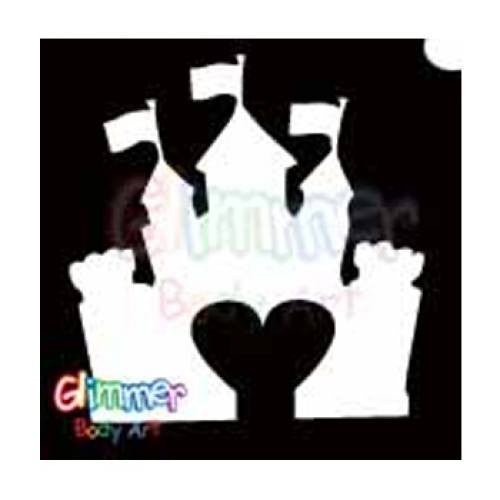 Glimmer Body Art Castle Heart Stencils (5/pack)