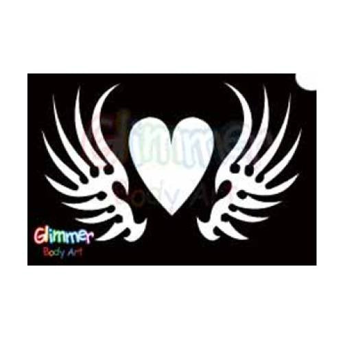 Glimmer Body Art Winged Heart Stencils (5/pack)