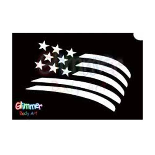 Glimmer Body Art USA Flag Stencils (5/pack)