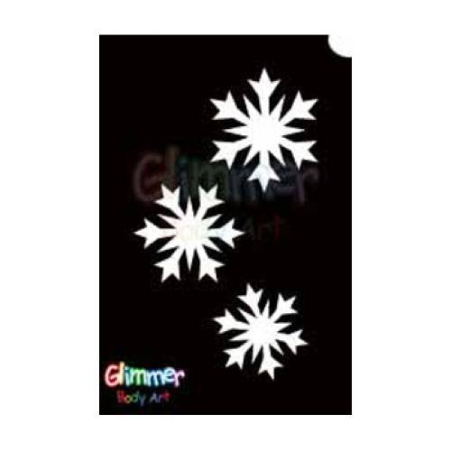 Glimmer Body Art Cascading Snow Flakes Stencils (5/pack)