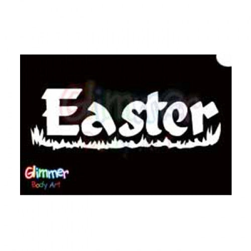Glimmer Body Art Wordart Easter Glitter tattoo Stencils (5/pack)