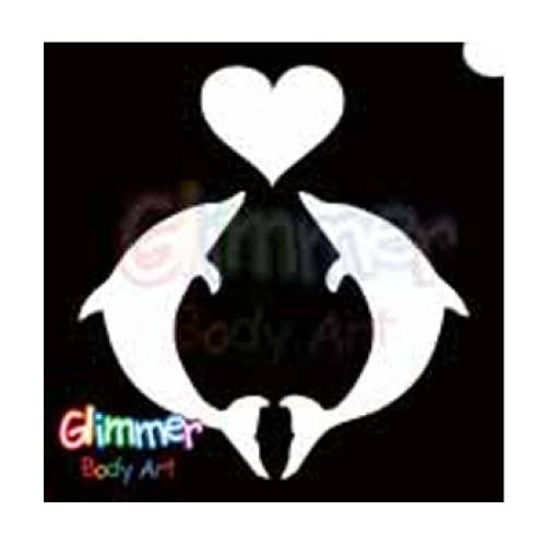 Glimmer Body Art Dolphin Heart Stencils (5/pack)