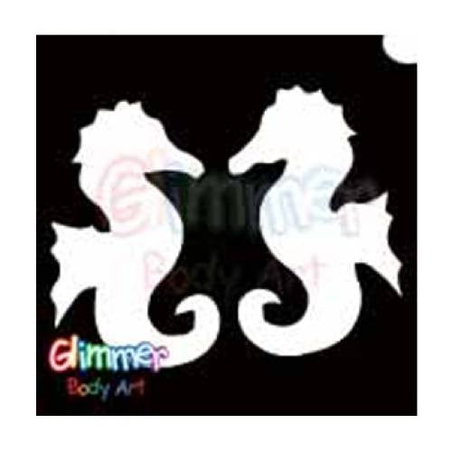 Glimmer Body Art Twin Seahorses Stencils (5/pack)