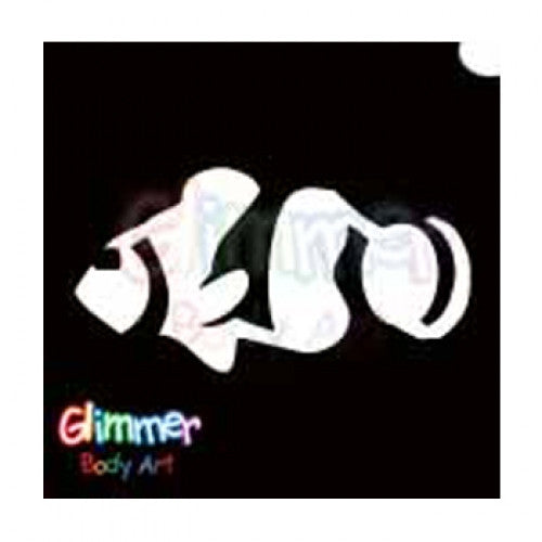 Glimmer Body Art ClownFish Glitter tattoo Stencils (5/pack)