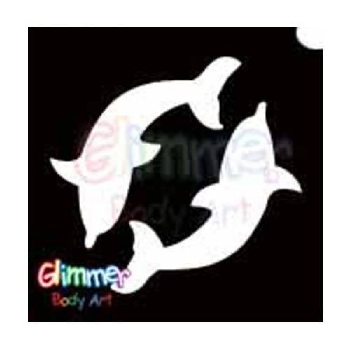 Glimmer Body Art Twin Dolphin Stencils (5/pack)