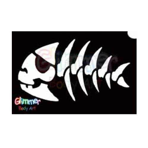 Glimmer Body Art Pirate Fish Bone Stencils (5/pack)