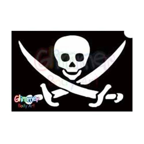 Glimmer Body Art Pirate Skull Sword Stencils (5/pack)