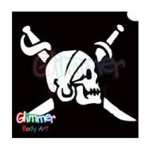 Glimmer Body Art Pirate Sword Head Small Stencils (5/pack)