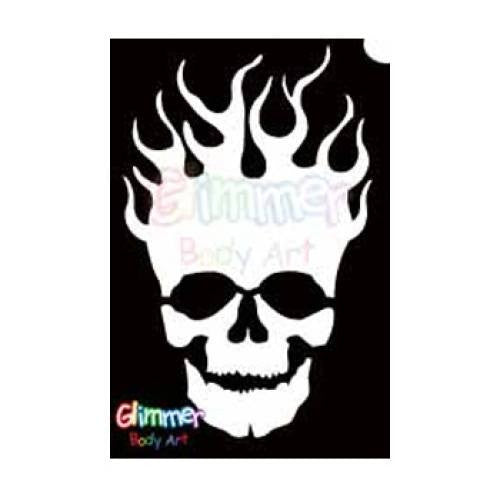 Glimmer Body Art Skull Flame Stencils (5/pack)