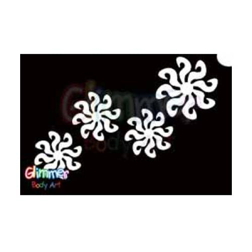 Glimmer Body Art Swirl Flakes Stencils (5/pack)