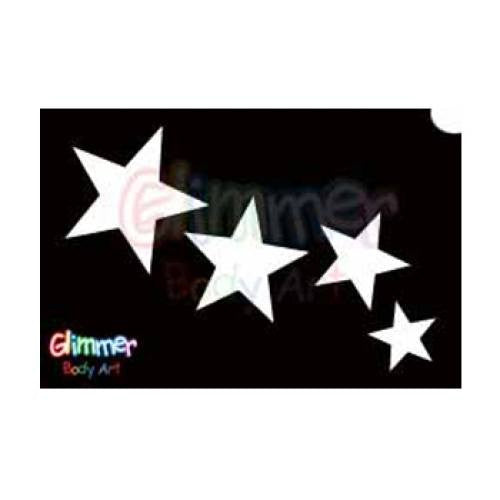 Glimmer Body Art Cascading Stars Stencils (5/pack)