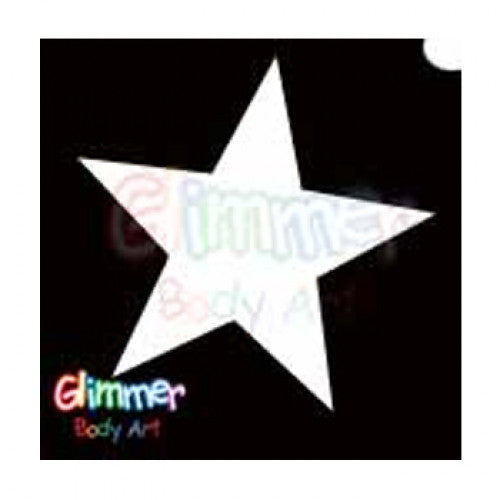 Glimmer Body Art Solid Star Glitter tattoo Stencils (5/pack)
