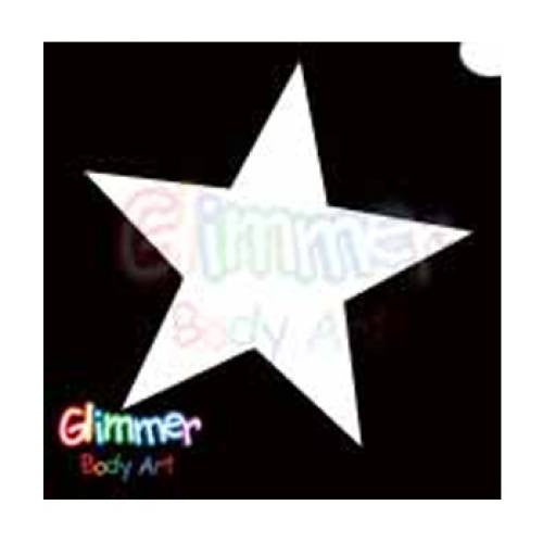 Glimmer Body Art Solid Star Glitter tattoo Stencils(5/pk)