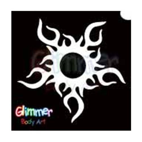 Glimmer Body Art Sun Star Glitter tattoo Stencils(5/pk)