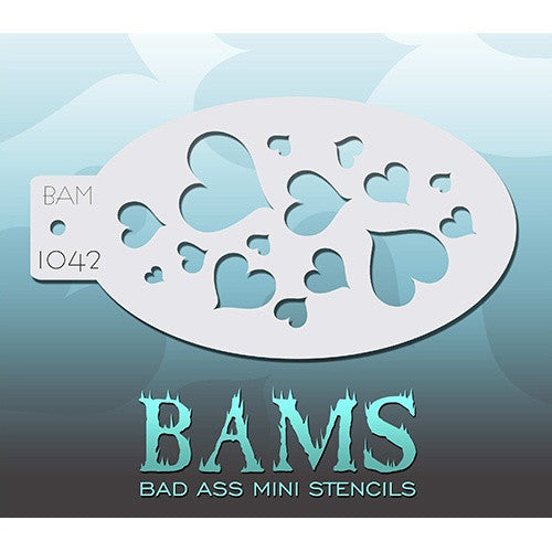 Bad Ass Mini Stencils - BAM1042 - Hearts