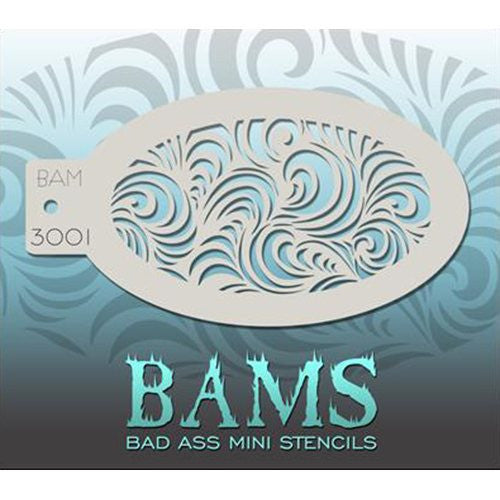 Bad Ass Mini Stencils - BAM3001 - Modern Swirls
