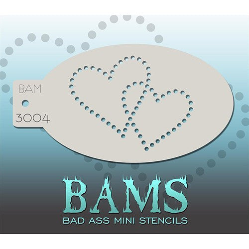 Bad Ass Mini Stencils - BAM3004 - Dotty Hearts