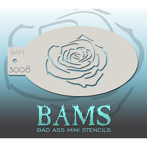 Bad Ass Mini Stencils - BAM3008 - Rose Outline