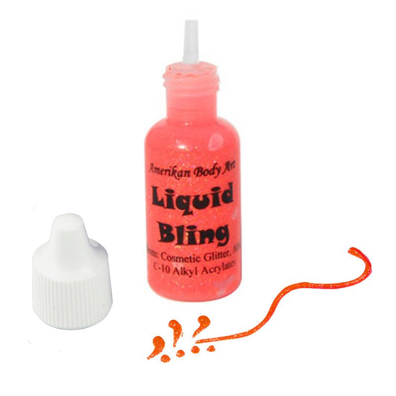 Amerikan Body Art Electric Orange Liquid Bling Glitter  (0.5 oz)