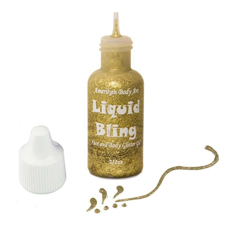 Amerikan Body Art Brilliant Gold Liquid Bling Glitter  (0.5 oz)