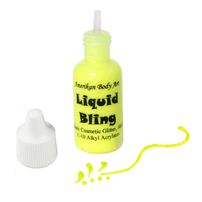 Amerikan Body Art Electric Yellow Liquid Bling Glitter  (0.5 oz)