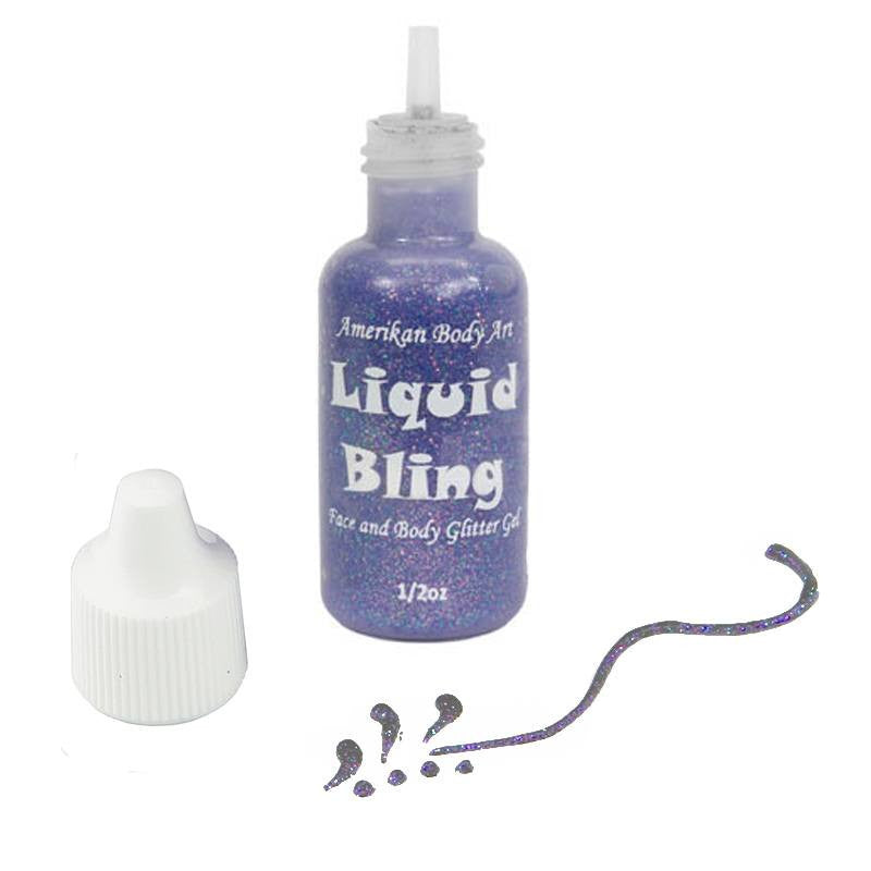 Amerikan Body Art PeriTwinkle Blue Liquid Bling Glitter  (0.5 oz)
