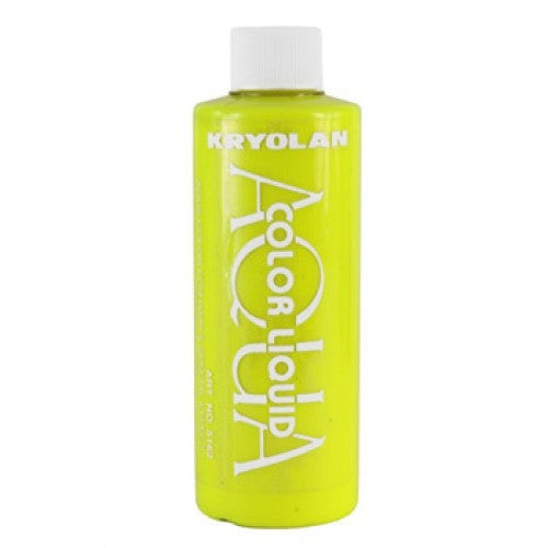 Kryolan Aquacolor Day Glow Yellow Liquid Face Paint  (4 oz)