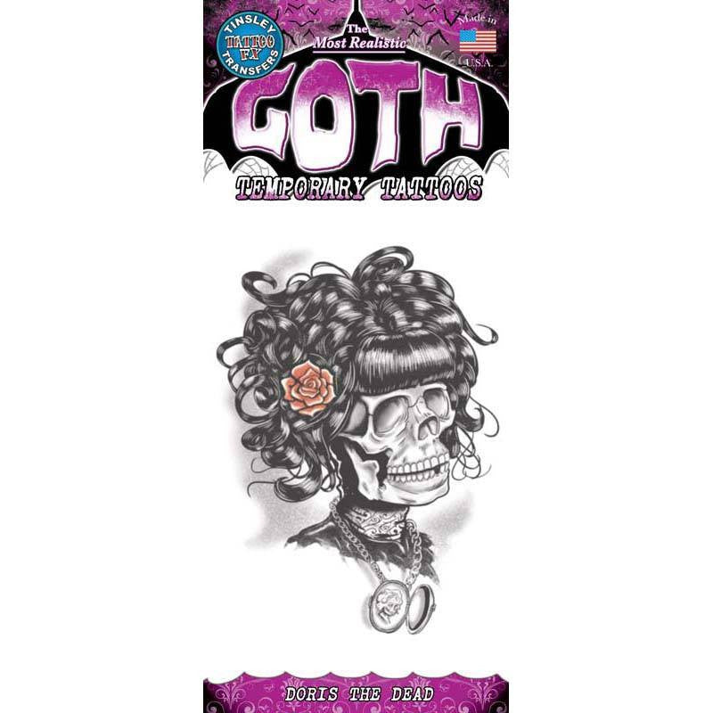 Tinsley Transfers Doris the Dead Gothic Temporary Tattoo