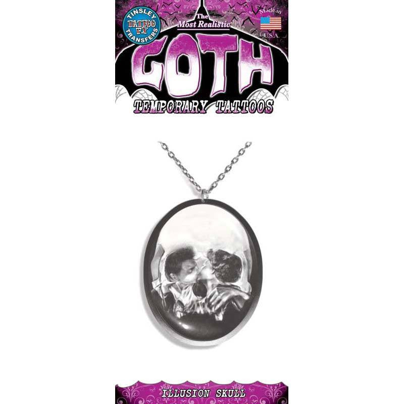 Tinsley Transfers Illusion Skull Gothic Temporary Tattoo