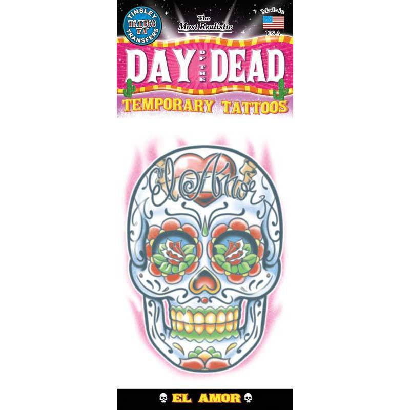 Tinsley Transfers El Amor Day Of The Dead Temporary Tattoo