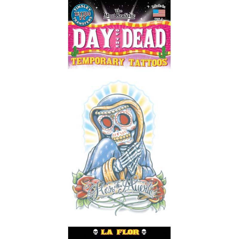 Tinsley Transfers La Flor Day Of The Dead Temporary Tattoo