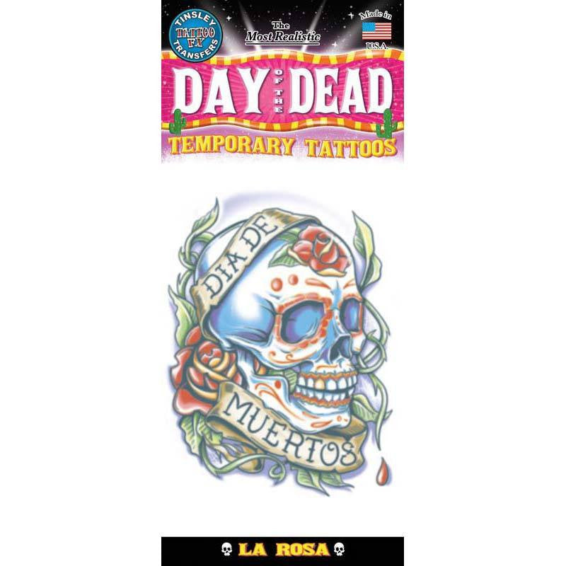 Tinsley Transfers La Rosa Day Of The Dead Temporary Tattoo